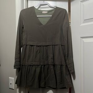 Sage green tiered top